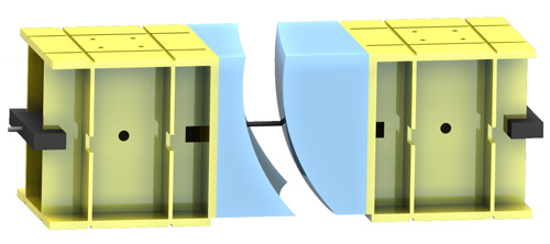 Illustration of the Milled Formwork consisting of standard plates as support system and milled blocks to define the final shape