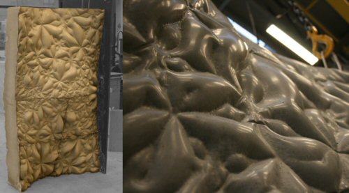 Prototype cast using the Milled Formwork showing the possiblities for smooth surfaces and advanced reliefs